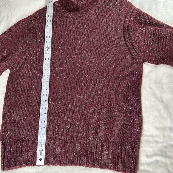 Joseph Abboud Sz L Turtleneck Sweater Burgandy Wool Luxury blend Outdoor cozy - Picture 8 of 10